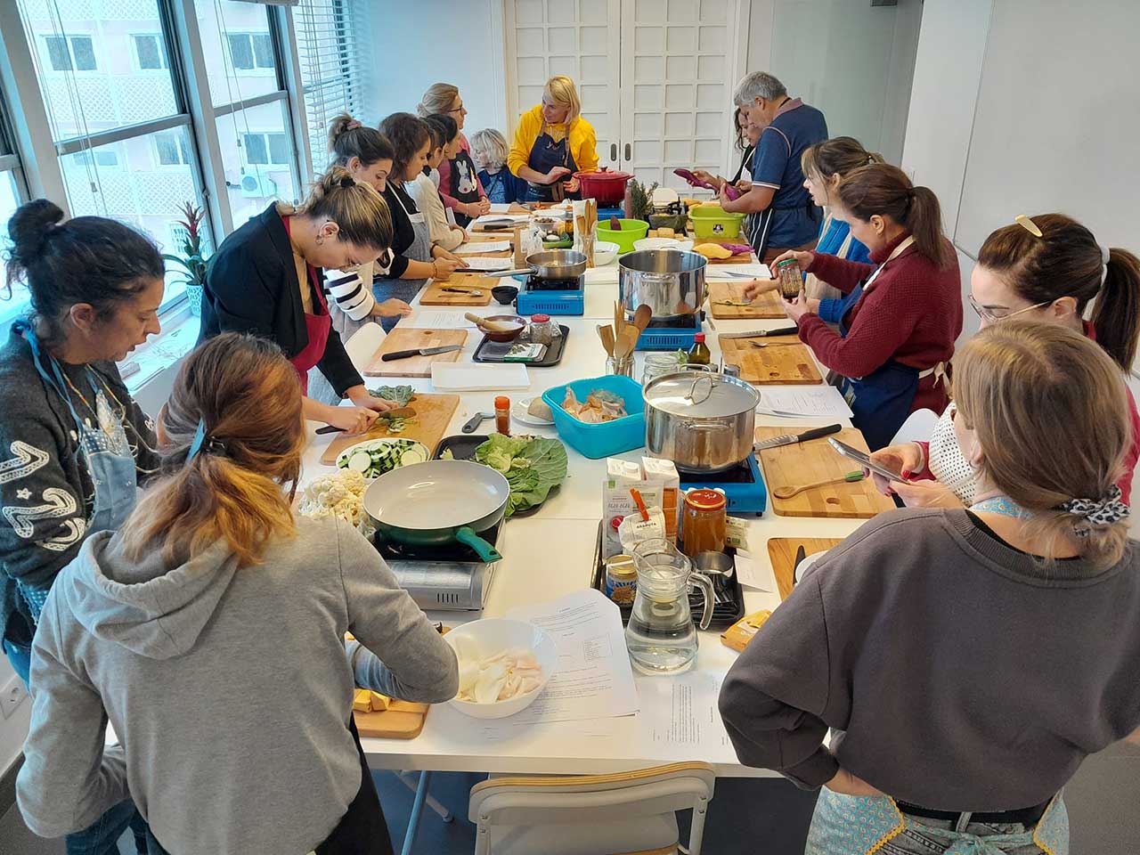 Aula de culinária macrobiótica